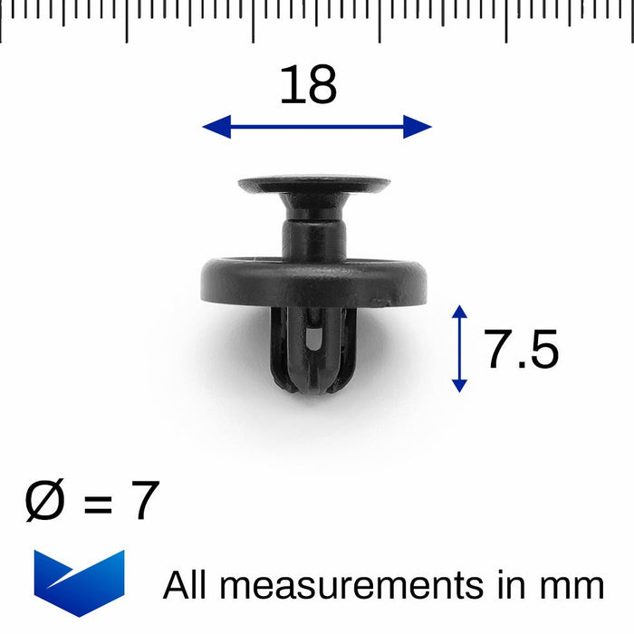 Toyota Push Fit Plastic Rivet Trim Clip - Wheel Arch Lining & Splashguards - 90467 - 10183 - VehicleClips