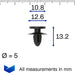 Trim Panel Clip, Black, Volkswagen WHT006587 - VehicleClips