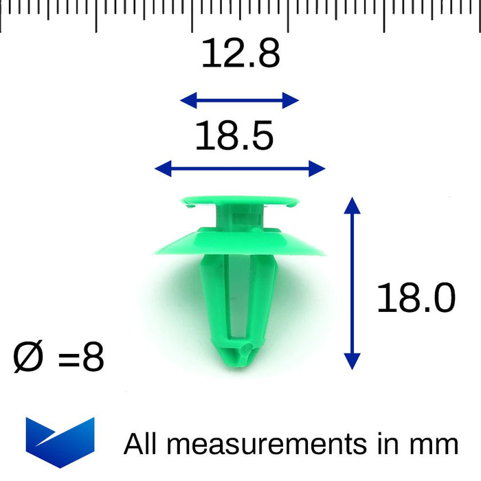 Trim Panel Clip, Green, Mercedes A0119887678 - VehicleClips