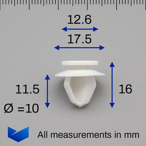 Trim Panel Clip, White - Citroen 6991T3 - VehicleClips