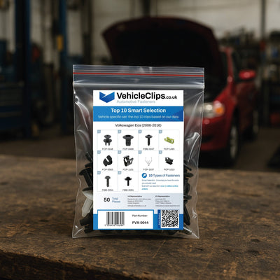 Volkswagen Eos Fastener Assortment (2006 - 2016) - 50 Piece Kit with Top 10 Most Common Clips & Fixings - VehicleClips
