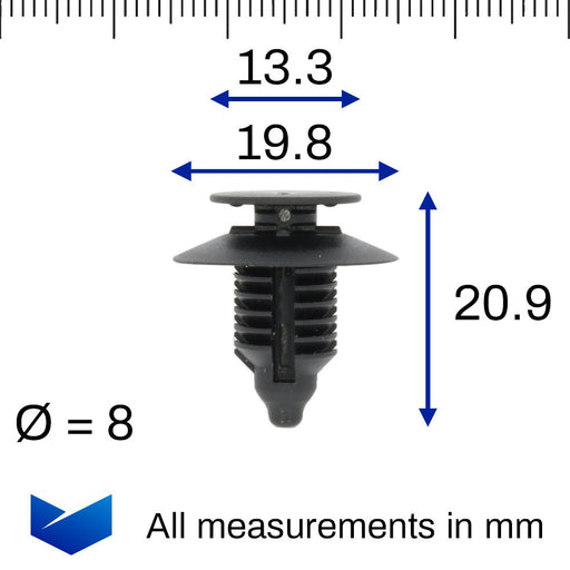 Wheel Arch Flare Trim Moulding Clip, Ford 2550369 - VehicleClips