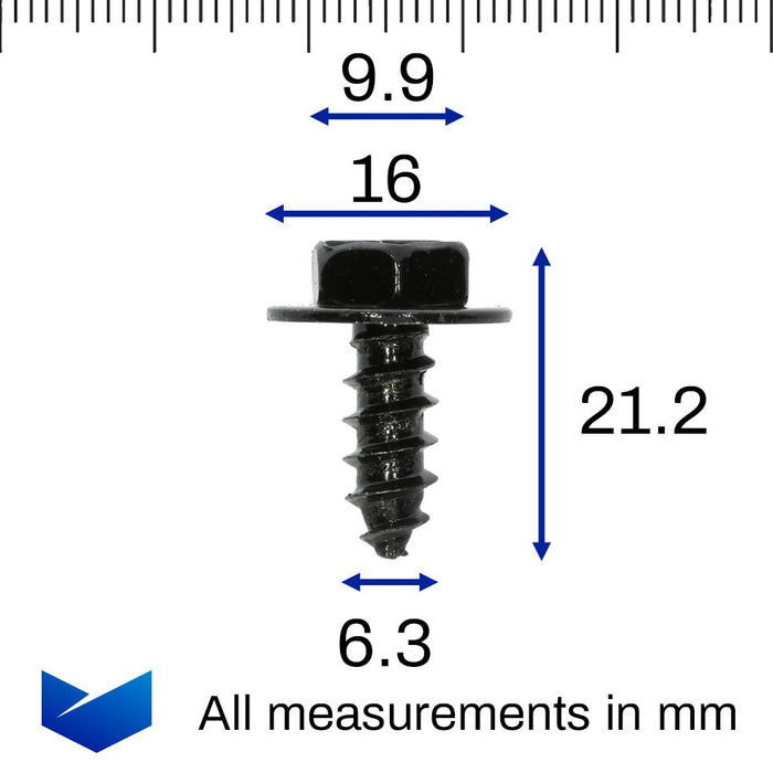 Wheel Arch Lining, Splashguard & Undertray Body Screw, Toyota 90159 - 60603 - VehicleClips