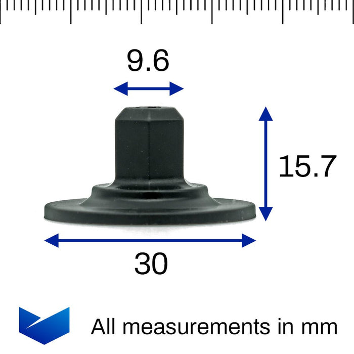 Wide Collared Retaining Nut for Underbody Shields, Skoda WHT000713 - VehicleClips