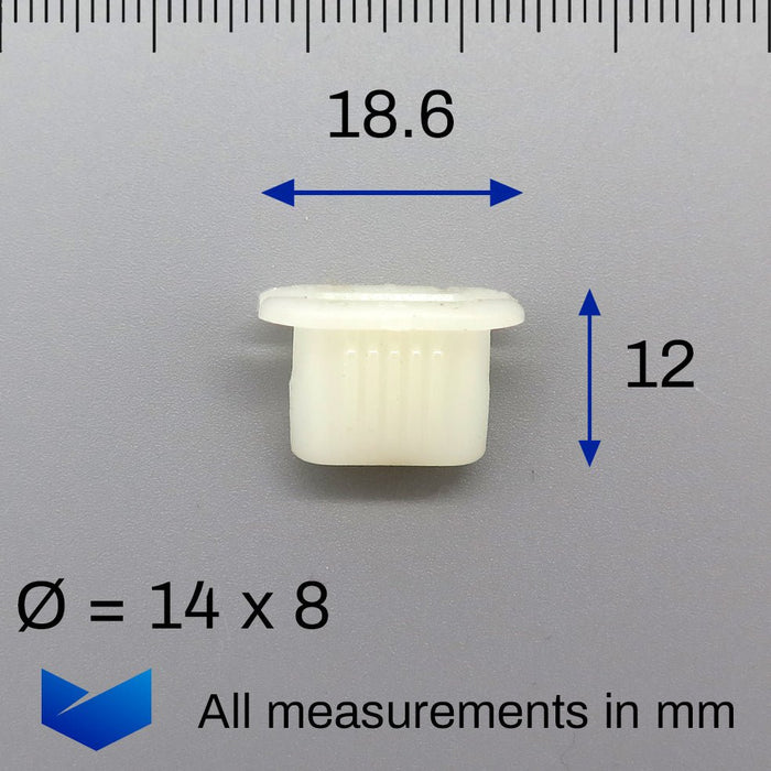 Wide Plastic Grommet for Mounting Trims, Fiat 7754387 - VehicleClips