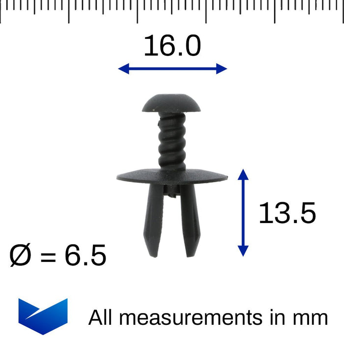 Windscreen Cowl & Trim Panel Screw Clip, Mercedes A1239900592, A 123 990 05 92 - VehicleClips