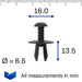 Windscreen Cowl & Trim Panel Screw Clip, Mercedes A1239900592, A 123 990 05 92 - VehicleClips