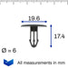 Windscreen Cowling Cover Clips, Honda 91501SEA003, 91501 - SEA - 003 - VehicleClips