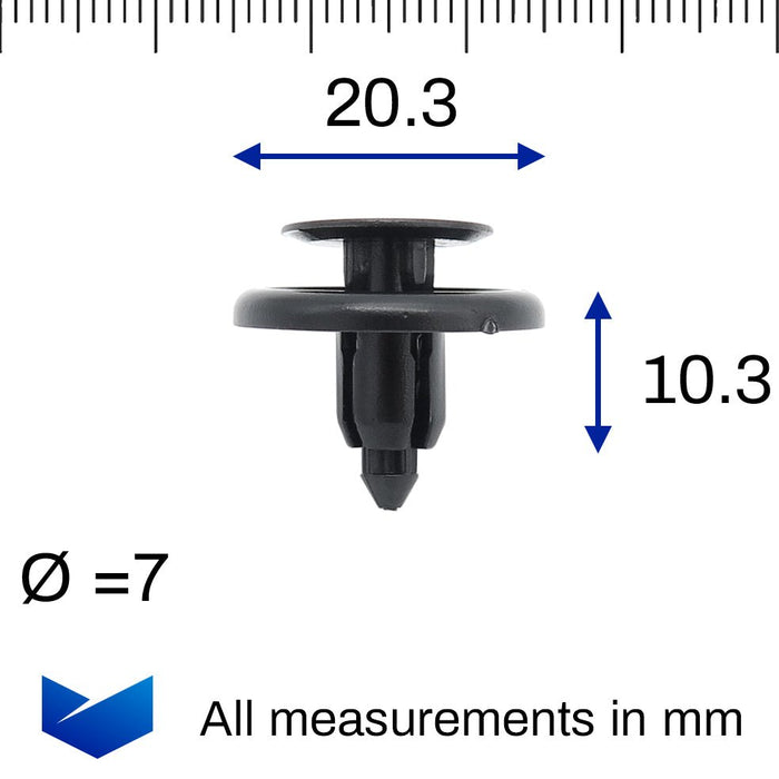7mm Push Fit Plastic Rivets for Peugeot Cars- 6822NK - VehicleClips