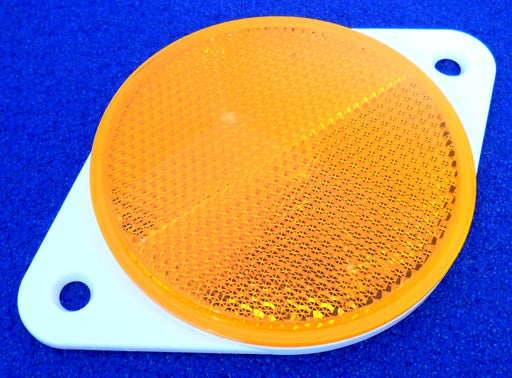 80mm Amber Reflector on Mounting Plate - VehicleClips