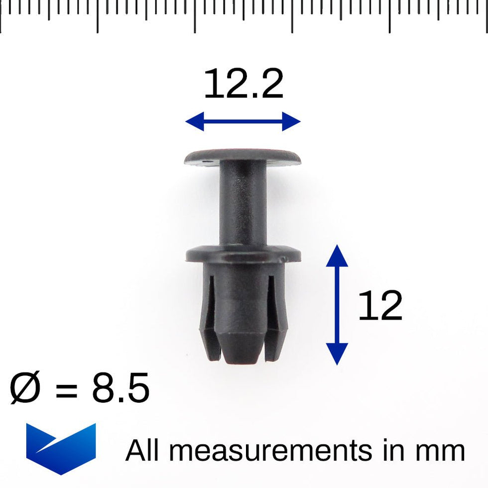 8.5mm Expanding Plastic Rivets, Mercedes A1239900092 — VehicleClips