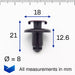 8mm Easy Release Push Fit Trim Clip, Kia 865903S000 - VehicleClips