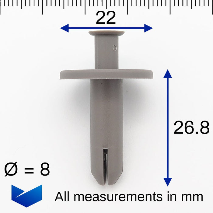 5mm Screw Fit Plastic Trim Clips, Mazda Bumper Fasteners EA0150037