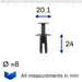 8mm Push Fit Plastic Rivet-Bumpers & Trim Panels- Mini 51127004445 - VehicleClips