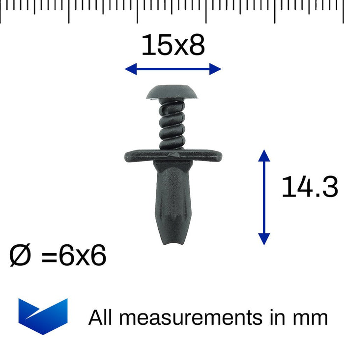 Ford Plastic Scrivet Trim Clips- Wheel Arch, For older models- Mondeo ...