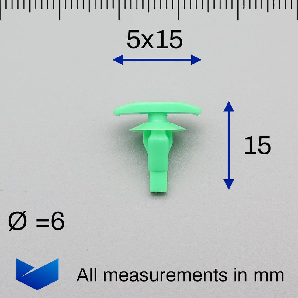 Honda Plastic Weatherstrip & Rubber Door Seal Clips, Green 72311S5S