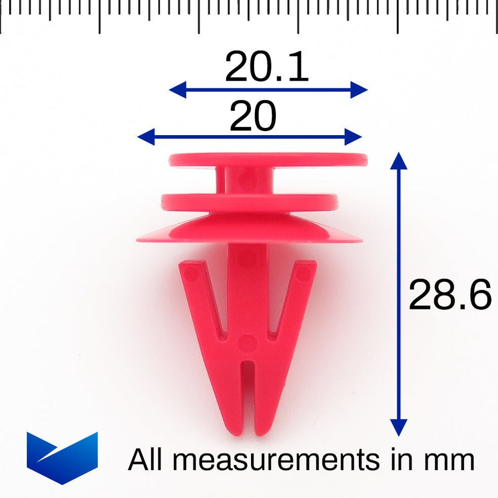 Mini Red Plastic Trim Clips for Sideskirts, Sill Mouldings, Bodykits ...