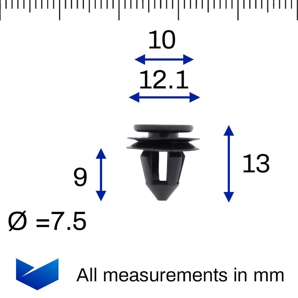 Plastic Door Trim & Door Seal Clips Volkswagen 1K6837200B — VehicleClips