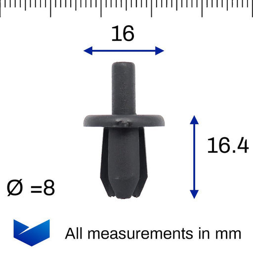 Plastic Trim Clip Rivet for Bumpers, Sills and Other Trims- Volvo 9133417 - VehicleClips