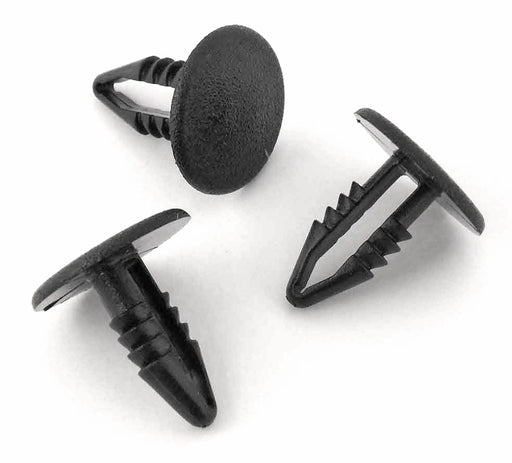 Push Fit Trim Panel Clips- 3-5mm Hole- 14mm Head- Black - VehicleClips