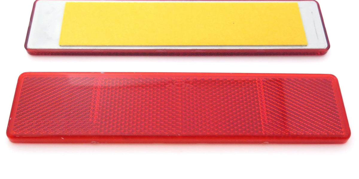 Roter großer rechteckiger Reflektor, selbstklebend, 173 mm x 40