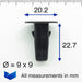 Screw Mounting Grommet- Bumpers, Aprons, Side skirts- Toyota 90189-06177 - VehicleClips